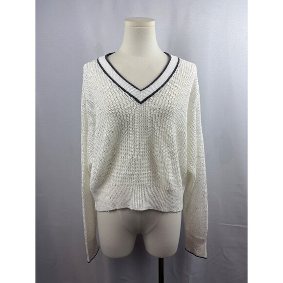 Brand New Women’s Brunello Cucinelli XS Cream Sweater with Silver Sparkles - Picture 3 of 8
